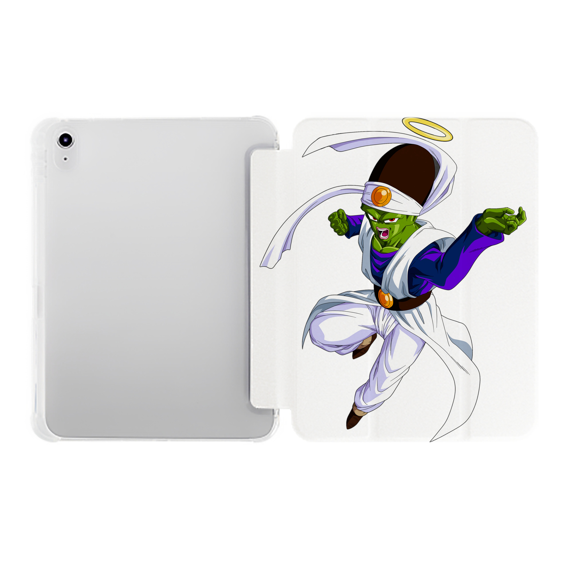 （画像用） ドラゴンボール パイクーハン DRAGON BALL Pikkon IPad ケース ペン収納付き 三つ折りスタンド PUレザー×シリコン 対応機種9.5/10.5/10.9インチ